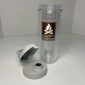 Tervis 24oz Tumbler Water Bottle w/Lid Happy Camper w/tags Camping Camp Fire
